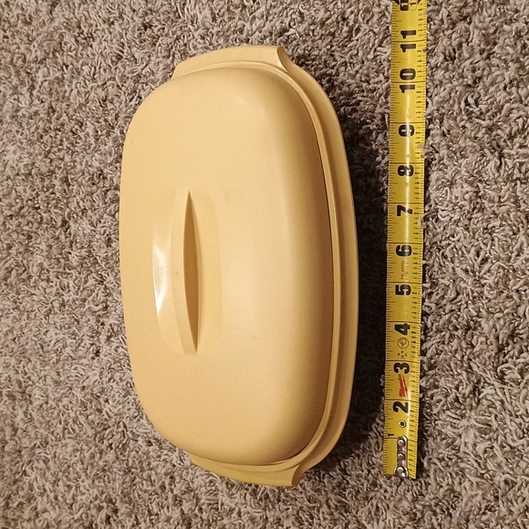 Vintage Tupperware Oval 3 Piece Microwave Steamer 1273-1 1275-2 1274-6 Gold - Picture 6 of 8